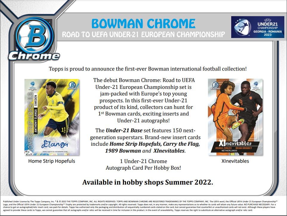 2022 Bowman Chrome Road To UEFA Under 21 European Championship Soccer