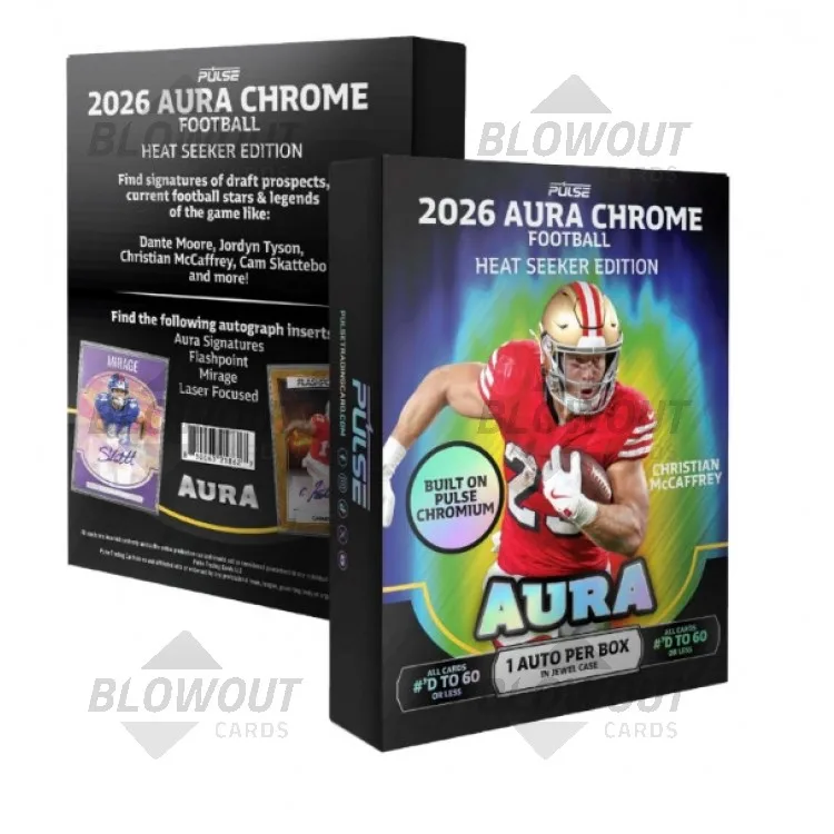 2026 Pulse Aura Chrome Football Heat Seeker 24 Box Case