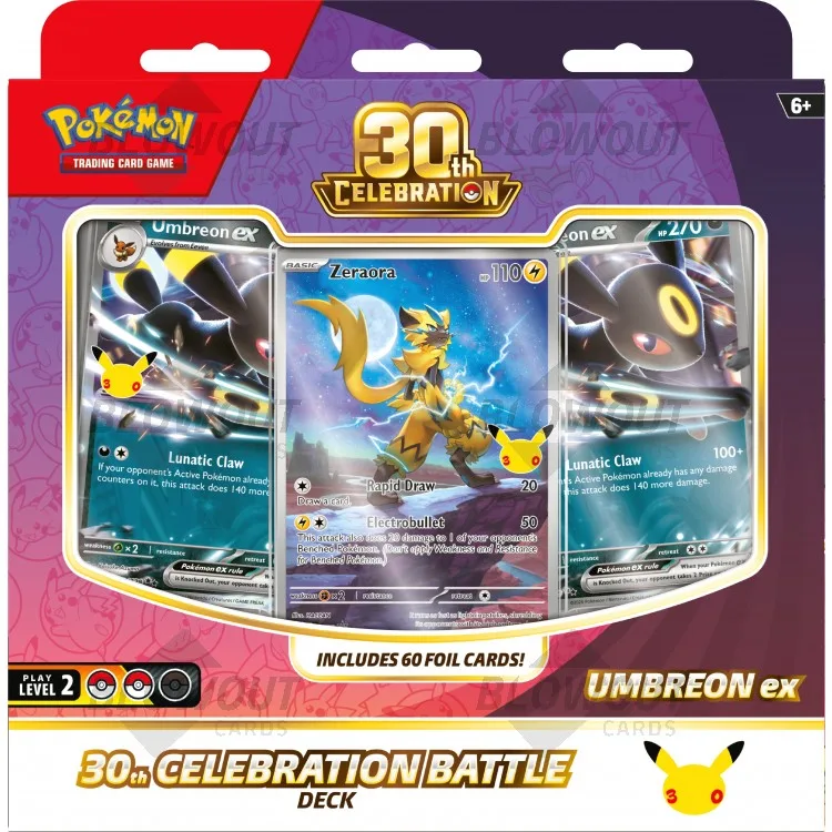 Pokemon 30th Celebration Espeon ex Or Umbreon ex Deck 6 Deck Case No gallery image