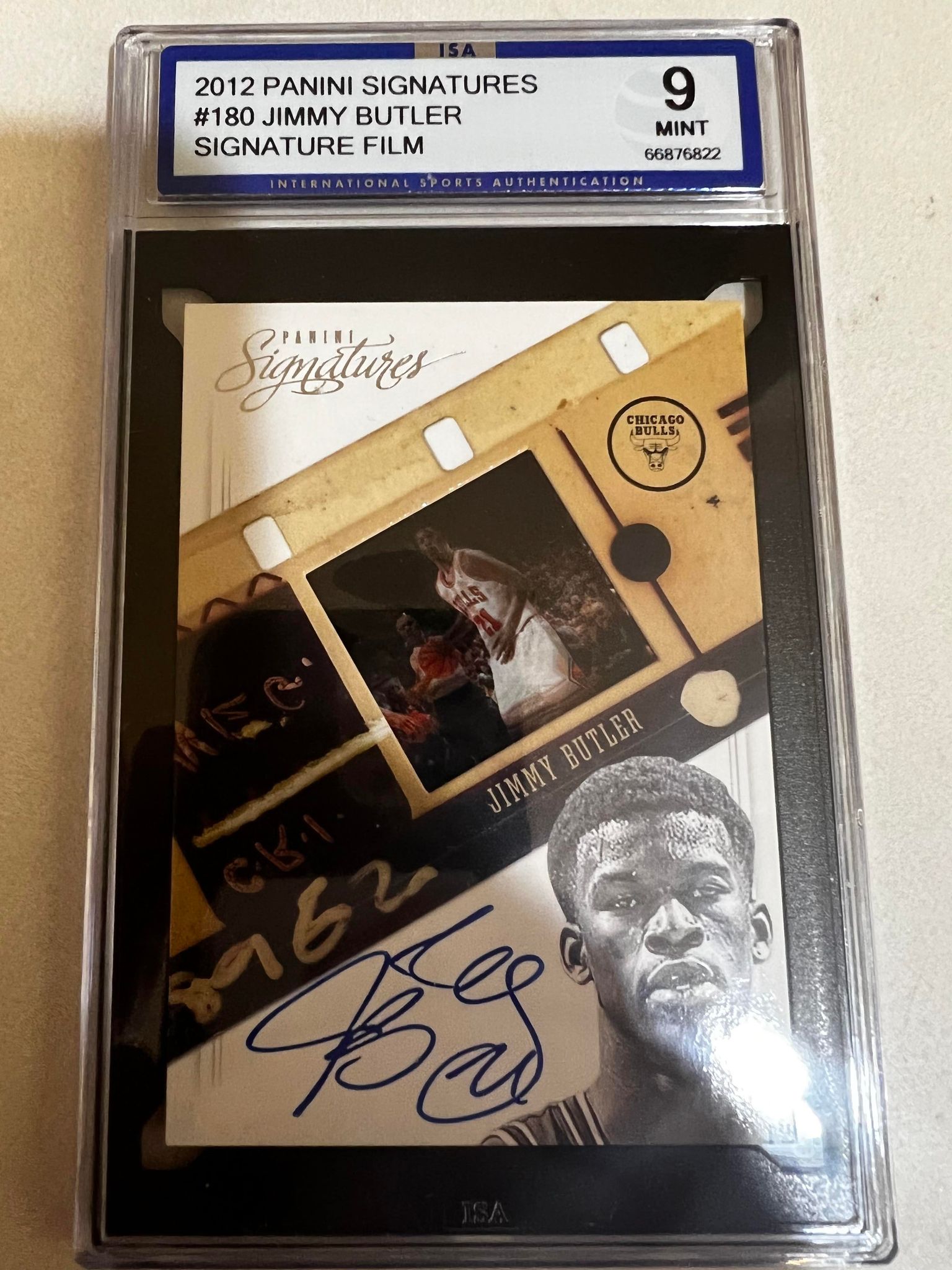 2012-13 Panini Signatures Cell Film Jimmy Butler RC Auto Graded ISA 9