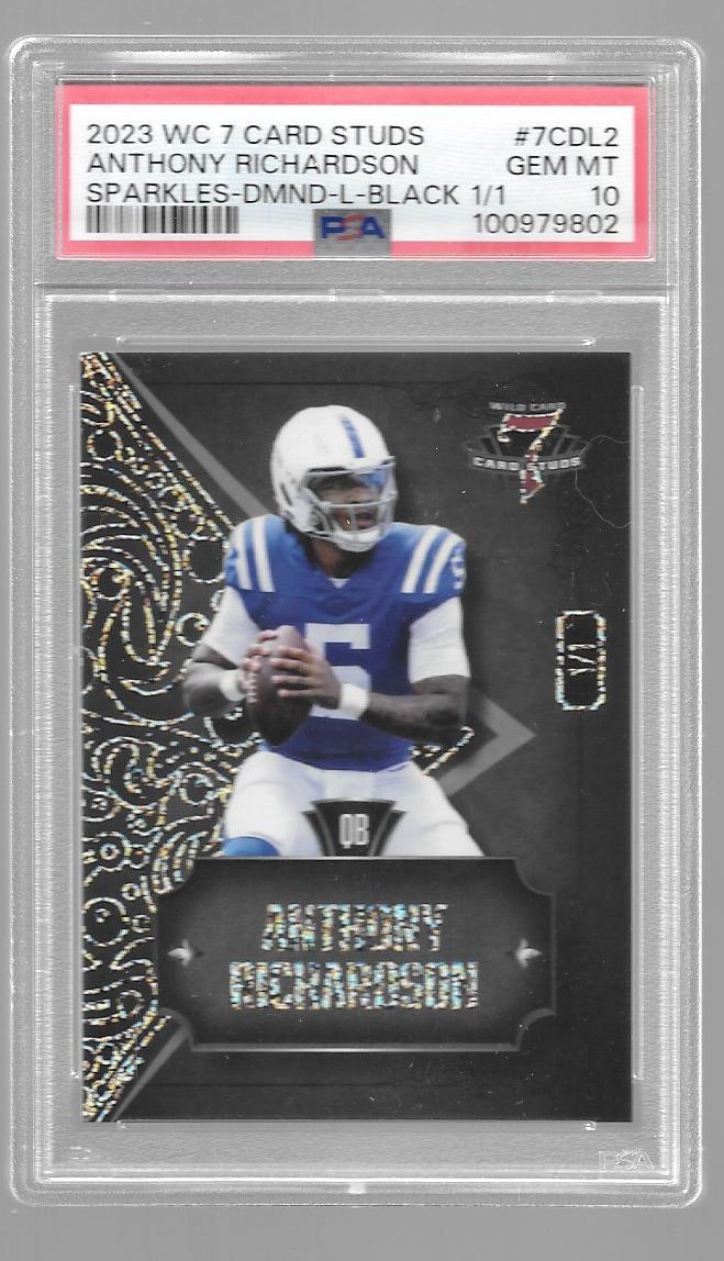 2023 Wild Card 7 Studs Anthony Richardson 1/1 Sparkles Black PSA 10 RC