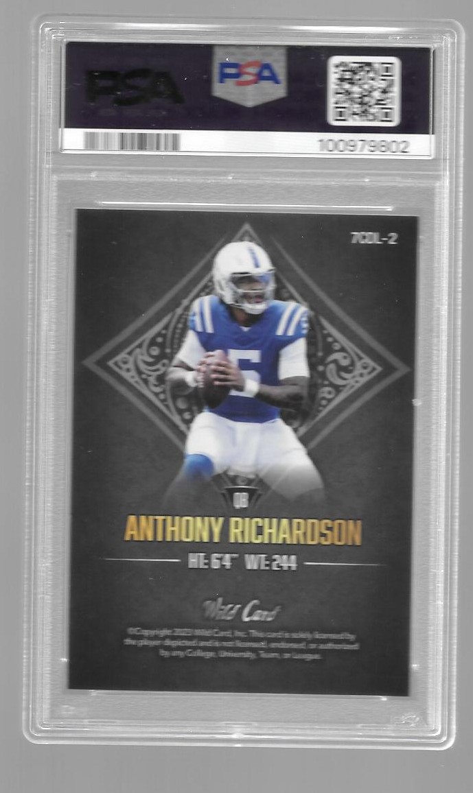 2023 Wild Card 7 Studs Anthony Richardson 1/1 Sparkles Black PSA 10 RC