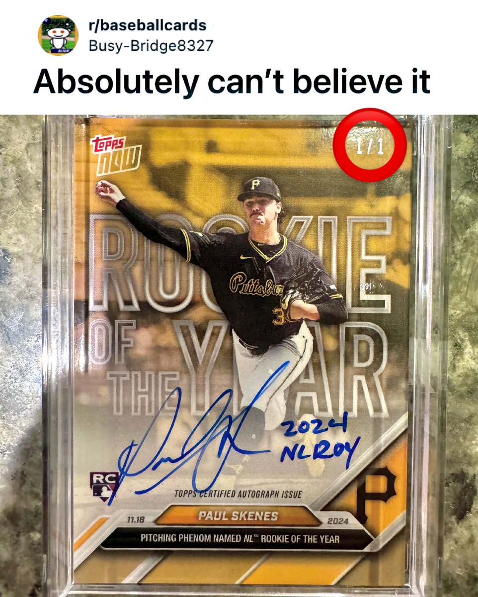 The Unveiling of Paul Skenes' 1/1 “2024 NL ROY” Rookie Autograph Card