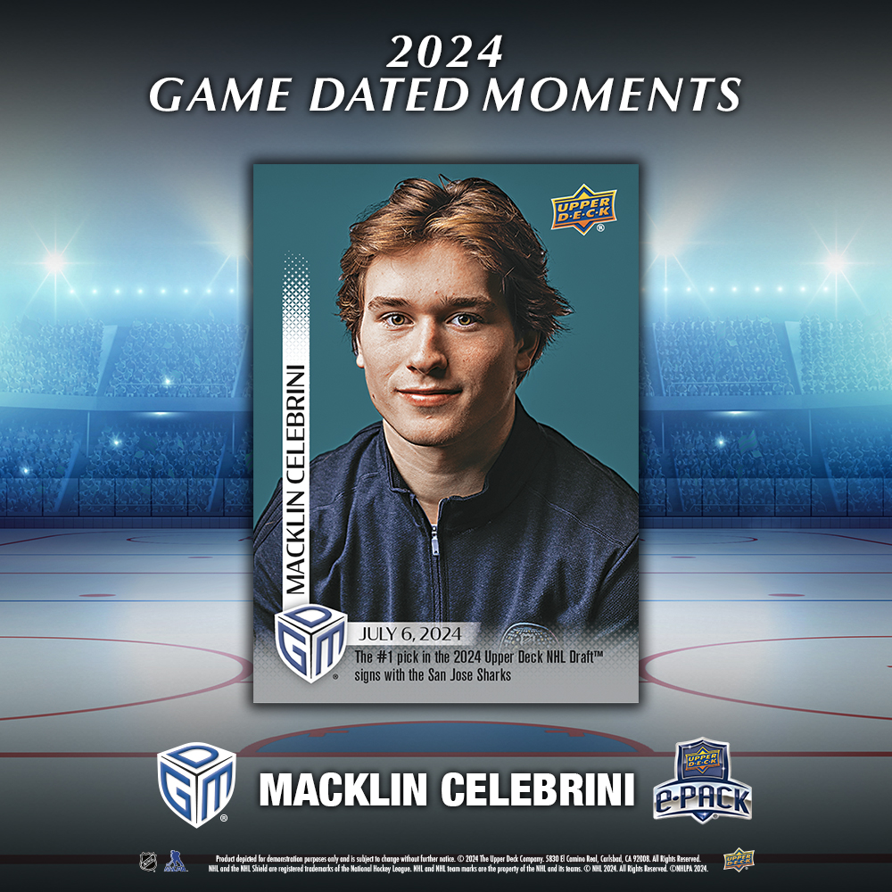 Upper Deck Secures Exclusive Autograph Trading Card Deal with NHL's Top Draft Pick Macklin Celebrini