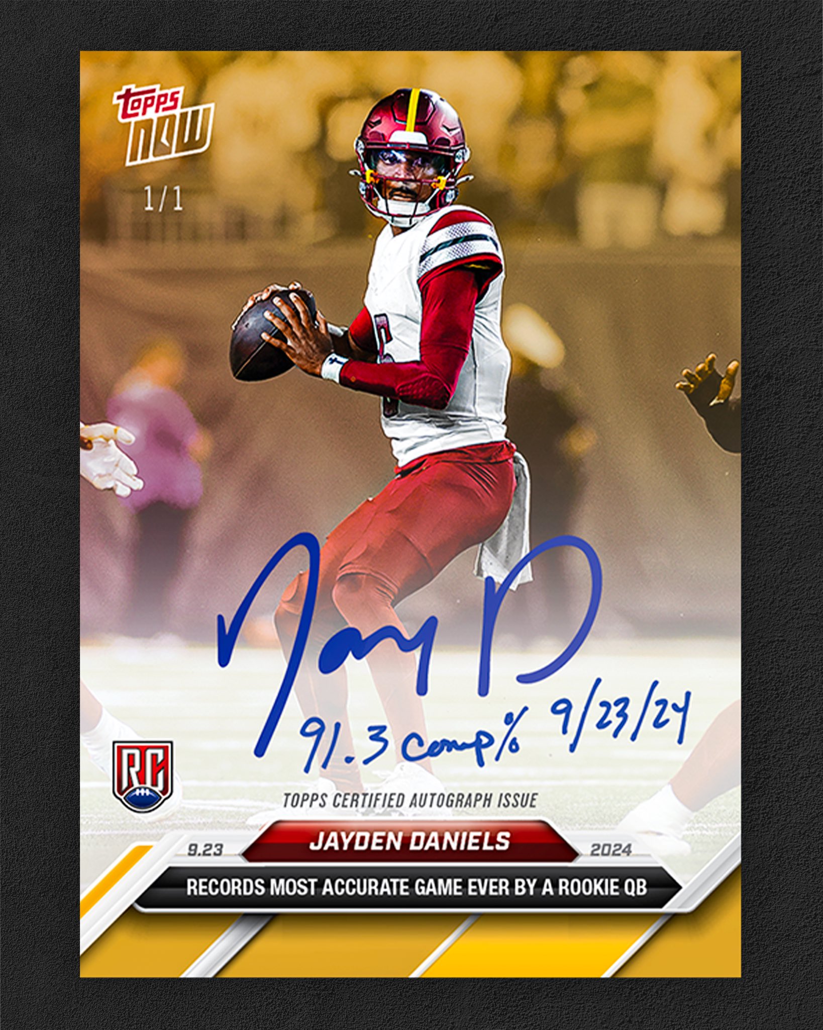 Topps NOW Offers Exclusive Jayden Daniels Rookie Card with 1/1 Autograph Opportunity