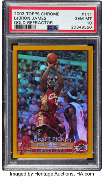 2003-04 LeBron James Topps Chrome Gold Refractor Rookie Card Set to Make Waves at Heritage Auctions