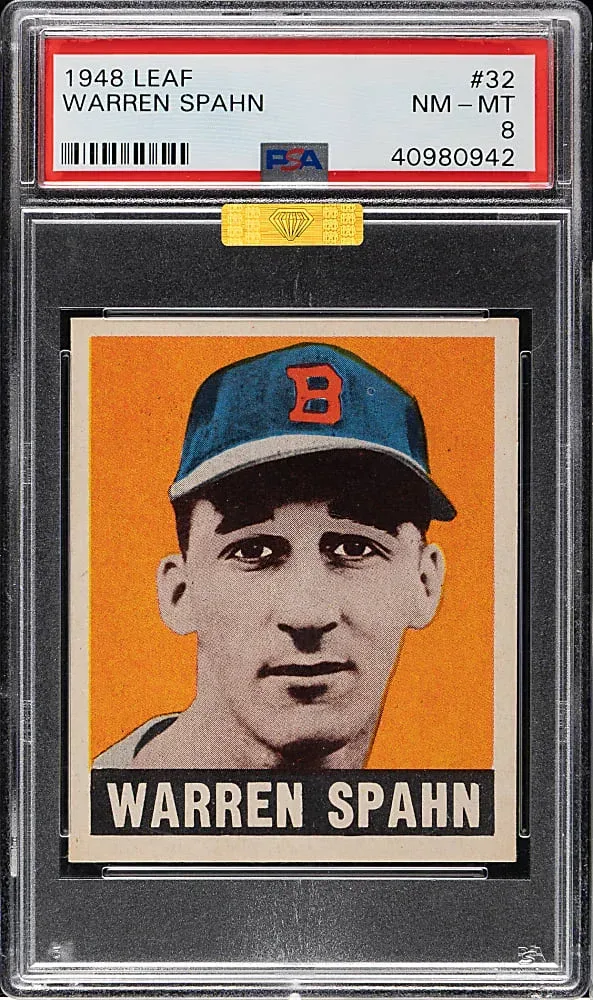 1948 Leaf Warren Spahn card.