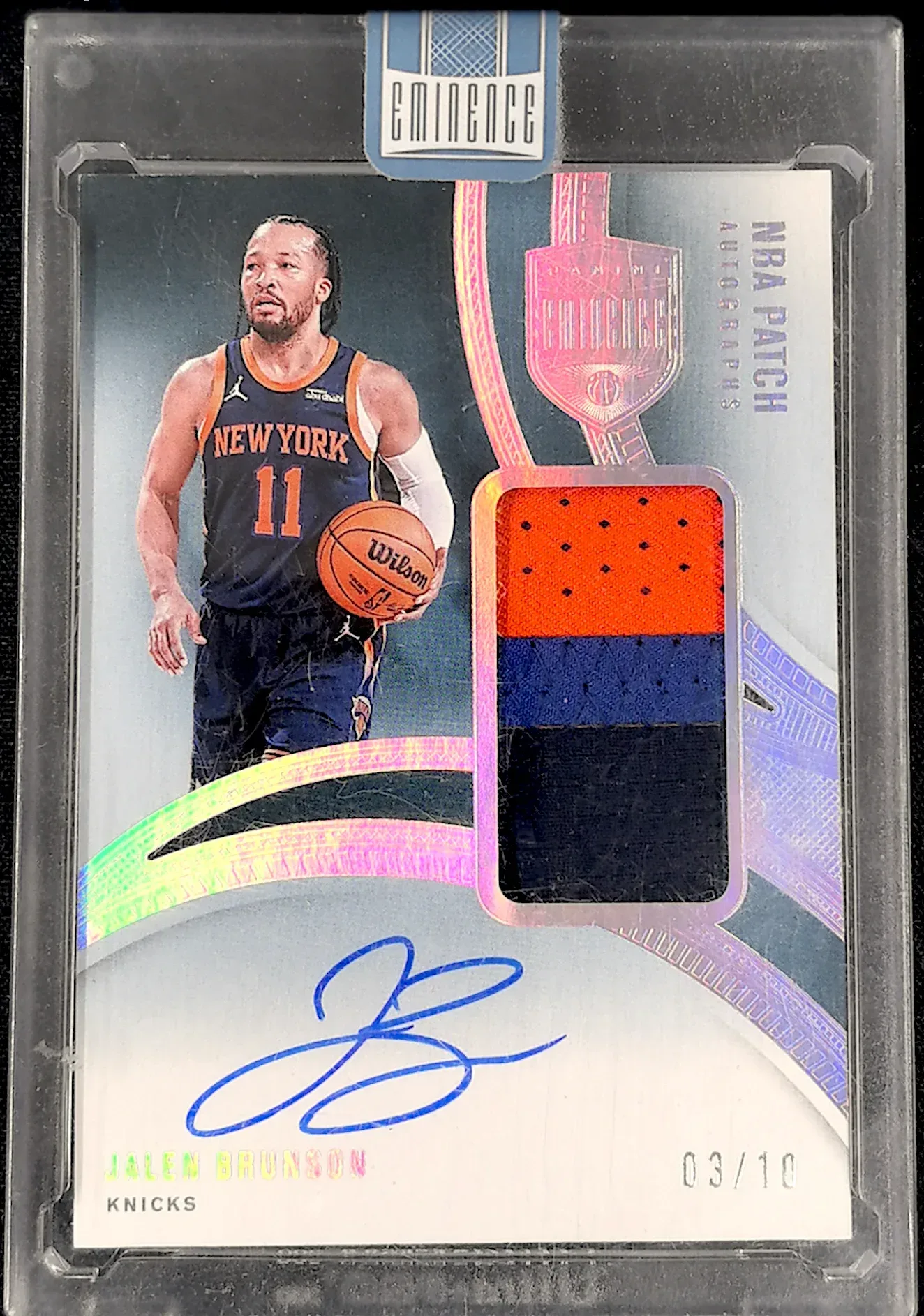 2024-25 Panini Eminence Jalen Brunson auto patch card.