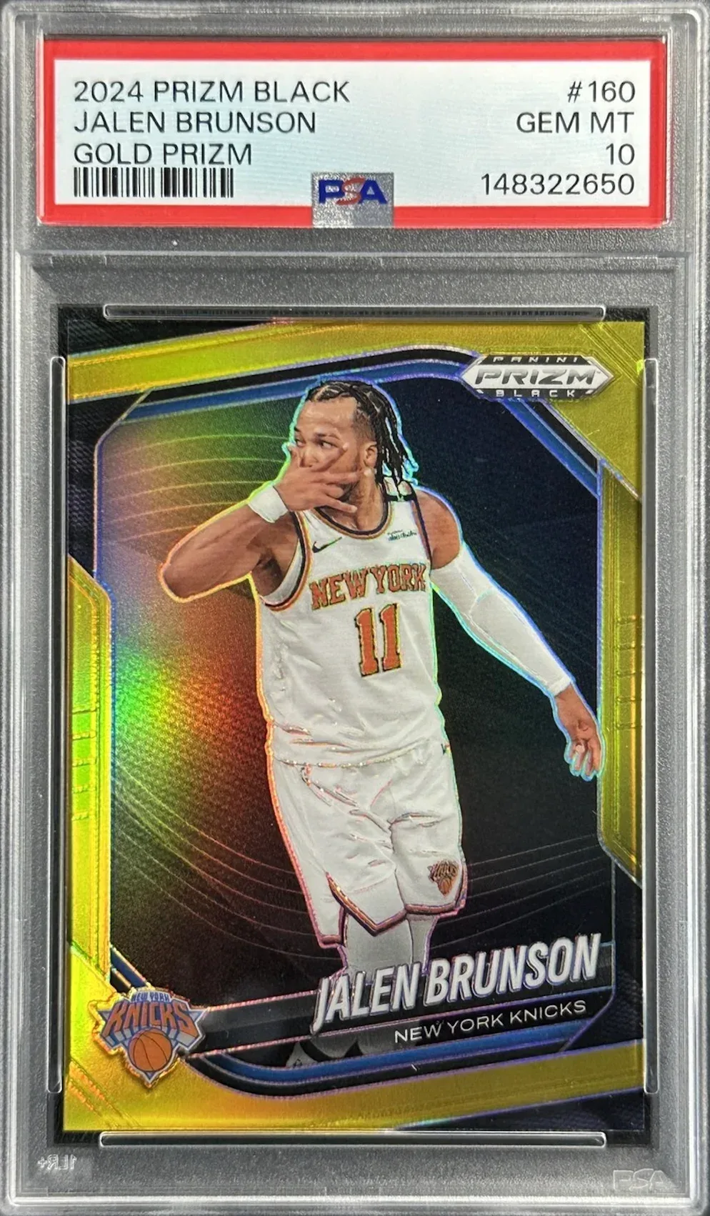 2024-25 Panini Prizm Black Jalen Brunson card.