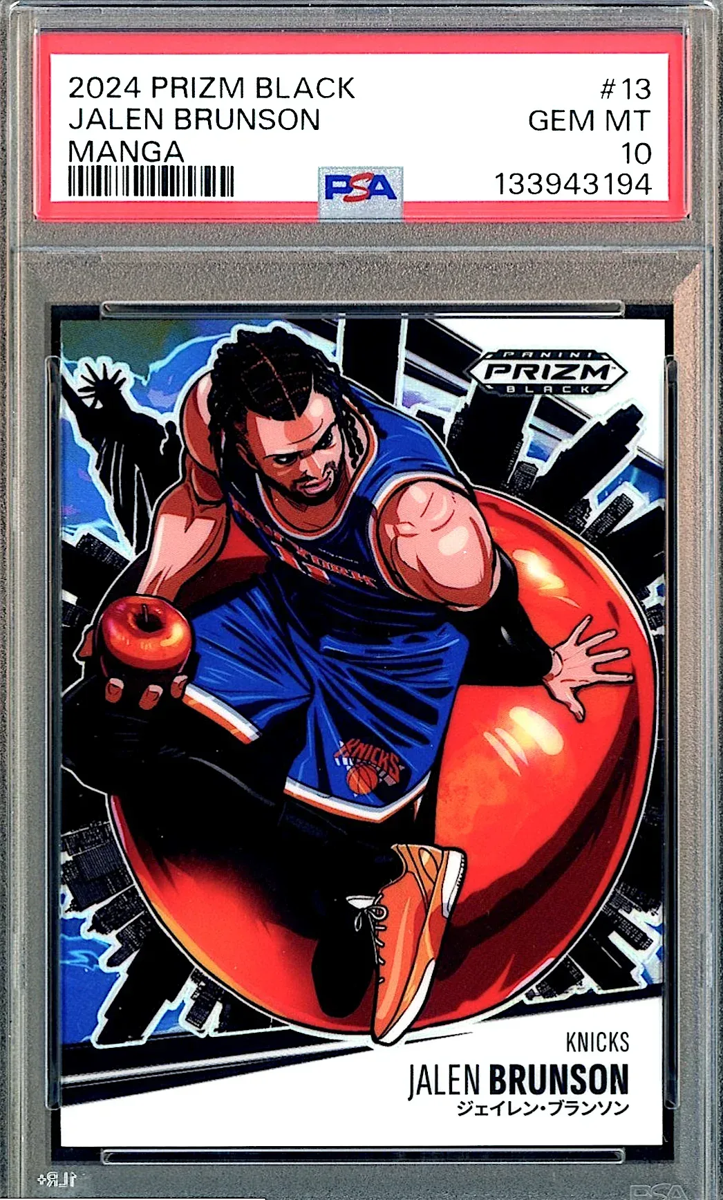2024-25 Panini Prizm Manga Black Jalen Brunson card.