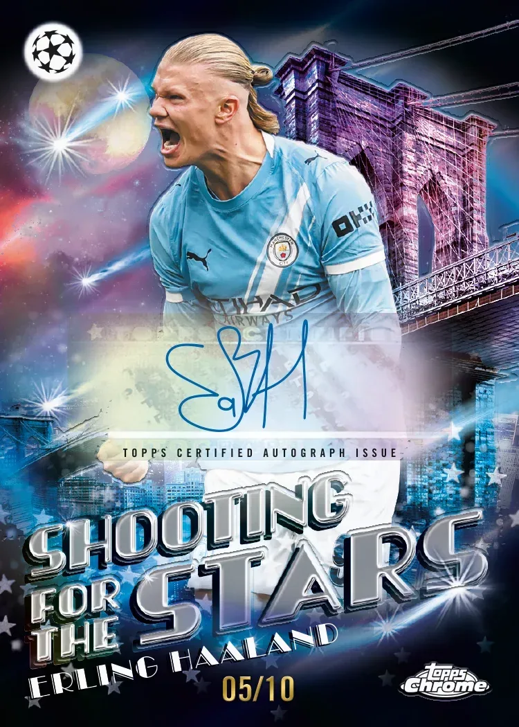 Topps Chrome FFNYC Edition UCC 2025/26 Erling Haaland card.