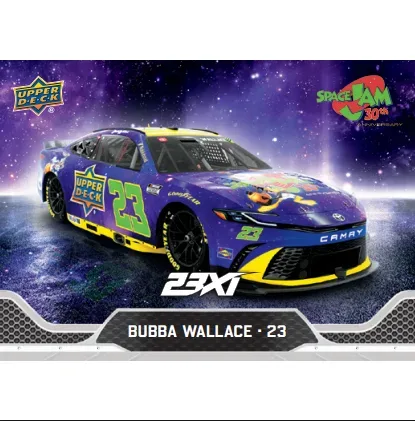 Trading card of Bubba Wallace's Space Jam card.