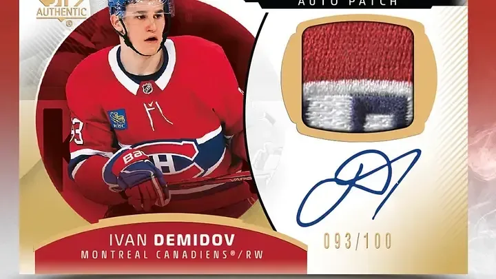 2025-26 Upper Deck SP Authentic Future Watch Auto Patch card featuring Ivan Demidov.