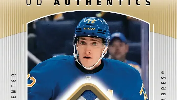 UD Authentics card featuring Tage Thompson is pictured here.