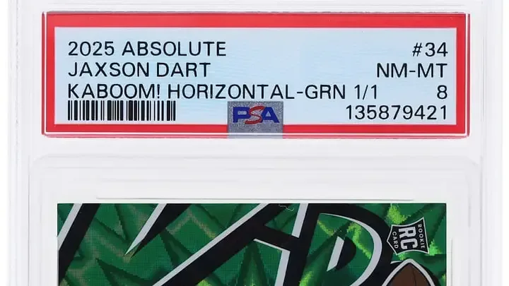 2025 Absolute Kaboom! Horizontal Green Jaxson Dart 1/1 PSA 8