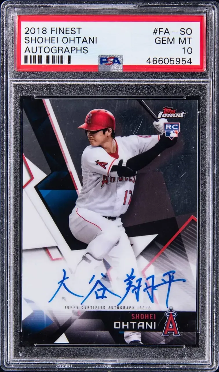 2018 Topps Finest Autographs Shohei Ohtani Signed in Kanji Rookie Card PSA 10
