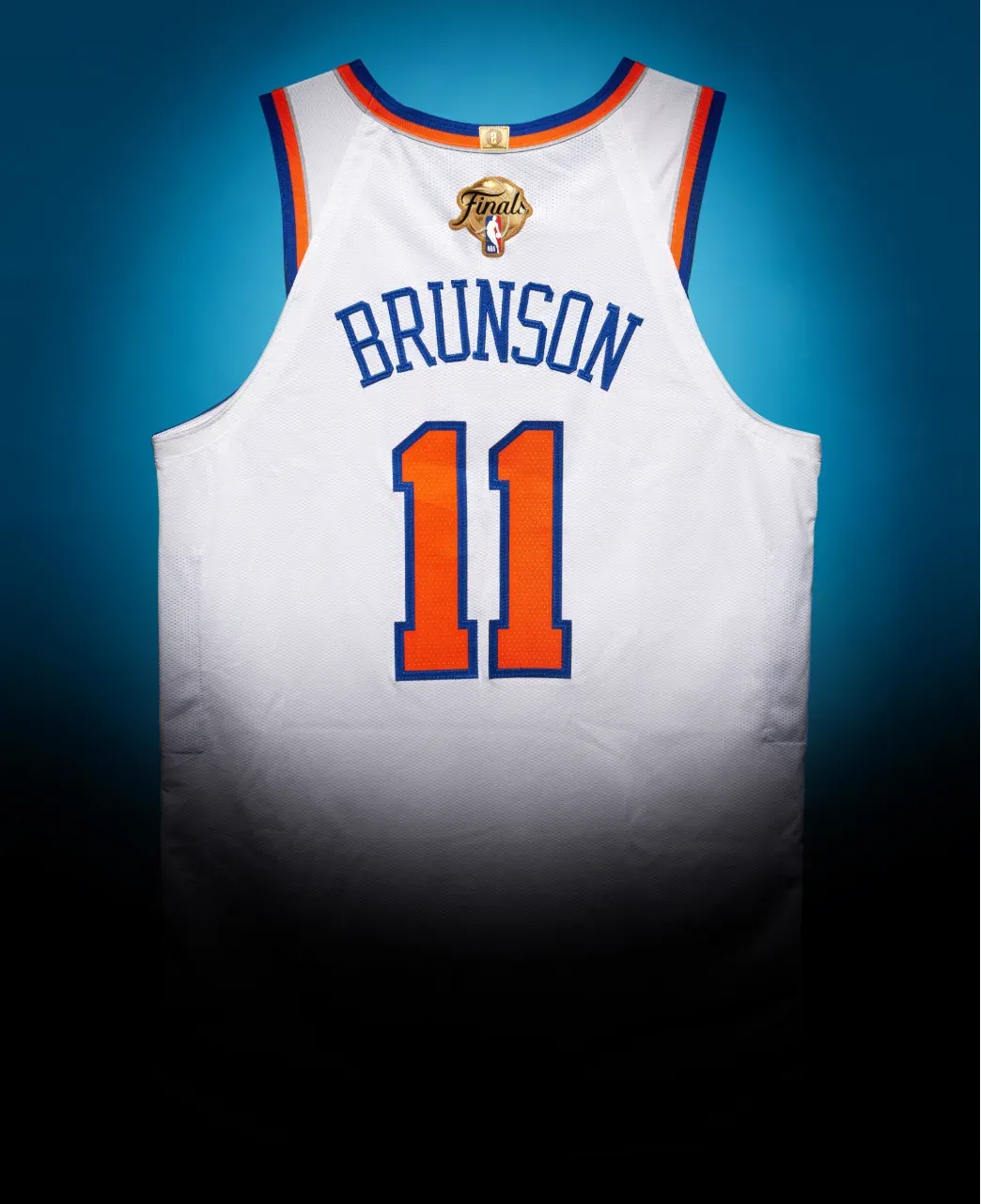 Jalen Brunson 2026 NBA Finals jersey at Sotheby's.