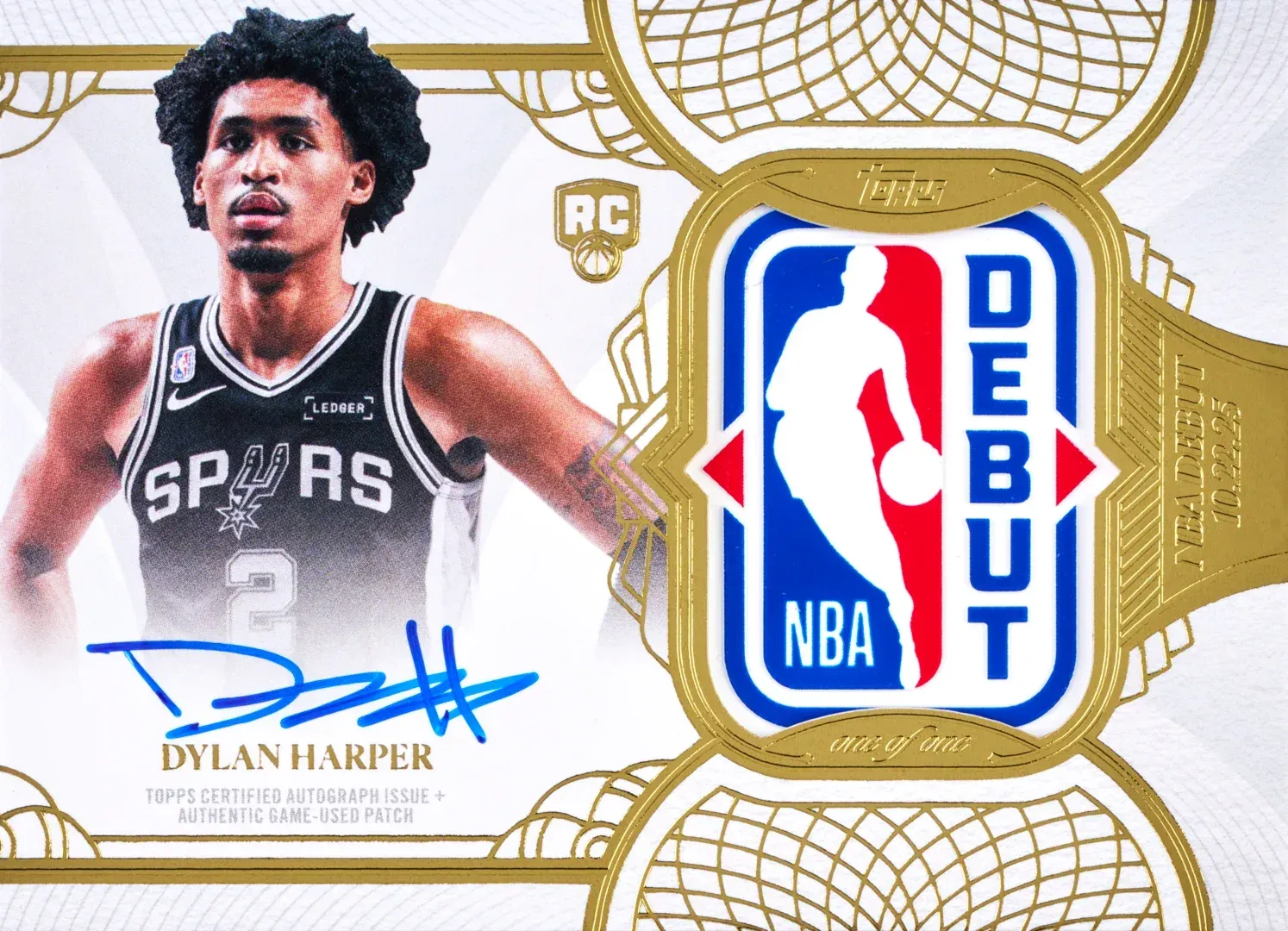 2025-26 Dylan Harper NBA Debut Rookie Patch Auto card.