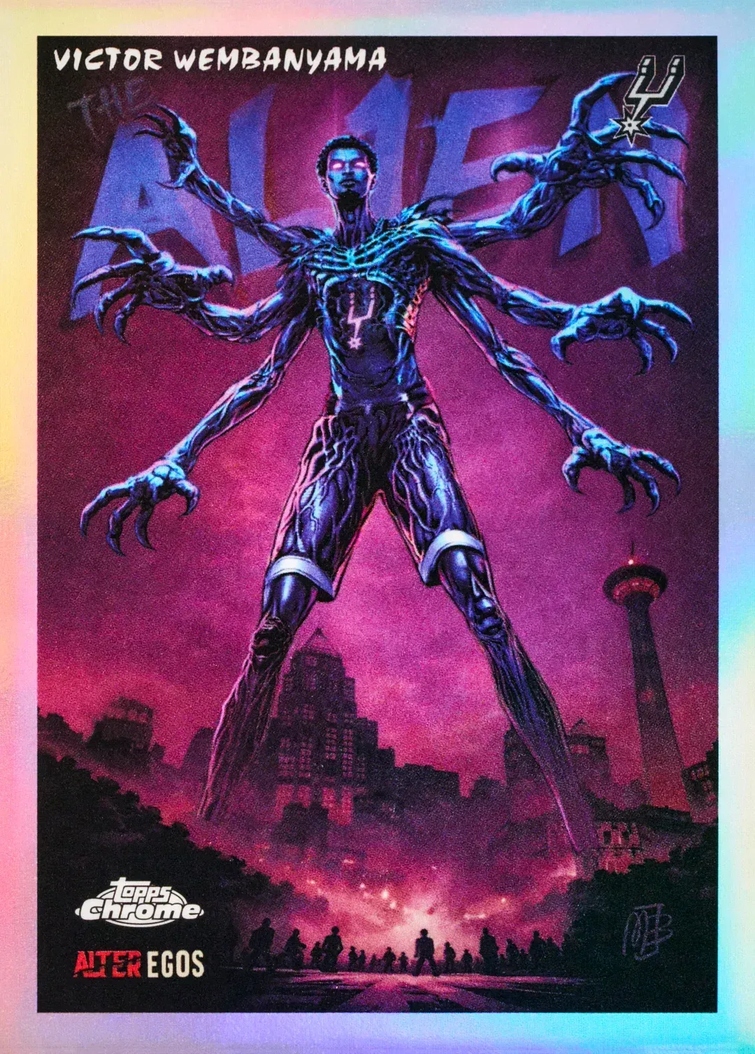 2025-26 Topps Chrome Updates Victor Wembanyama Alter Ego card.