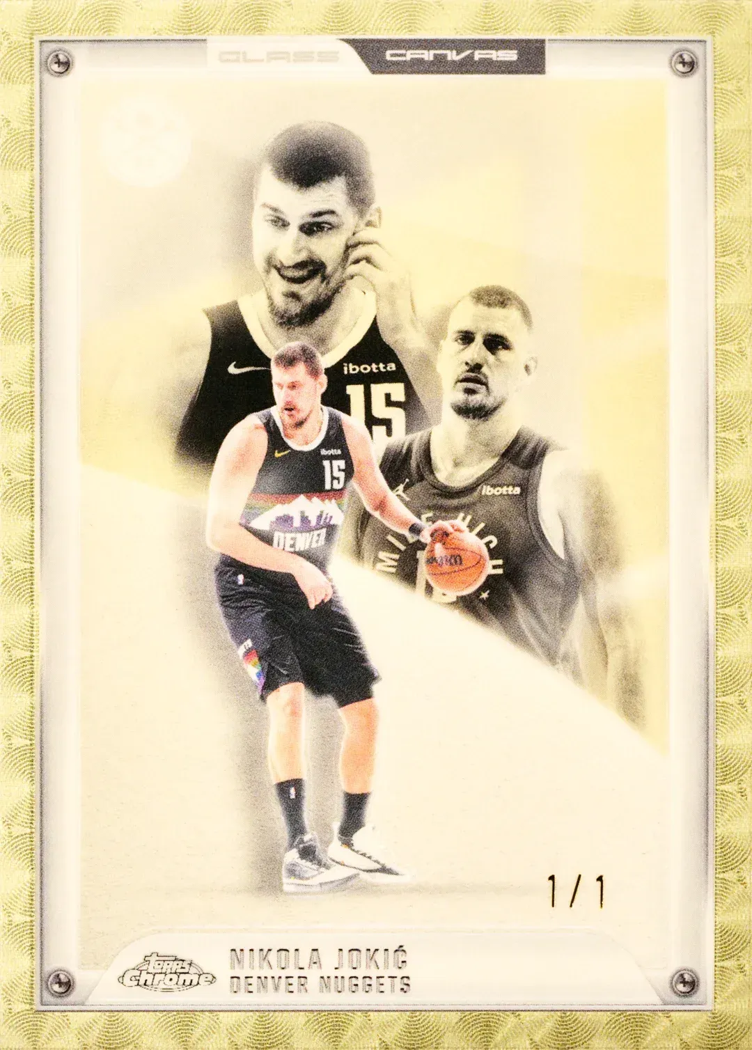 2025-26 Topps Chrome Update Nikola Jokic Glass Canvas card.