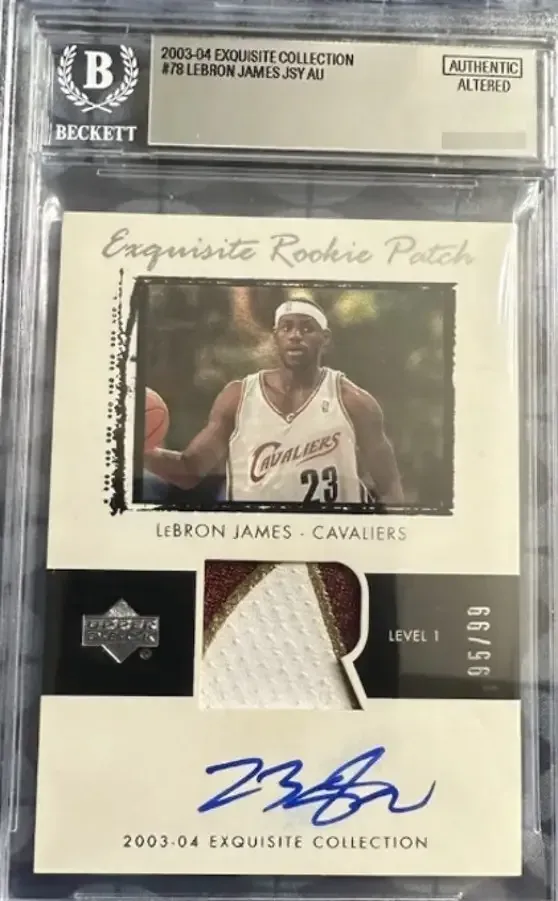 A BGS Authentic Altered 2003-04 Upper Deck Exquisite LeBron James Rookie Patch Autograph (/99)