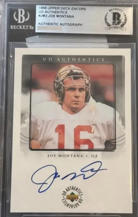 A BGS Authentic 1998 Upper Deck Encore Joe Montana autograph card