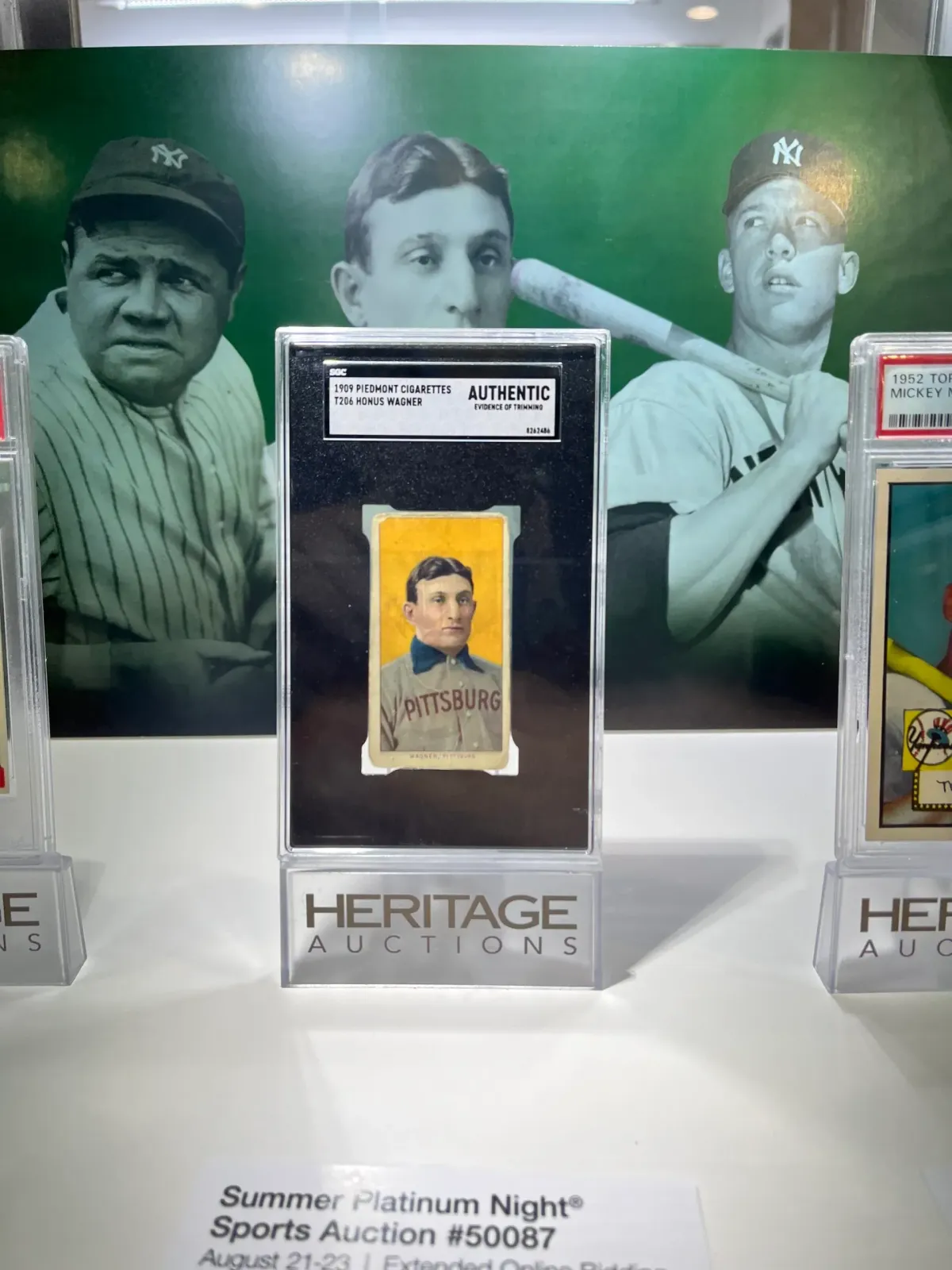 Trimmed T206 Honus Wagner card at Heritage Auctions.