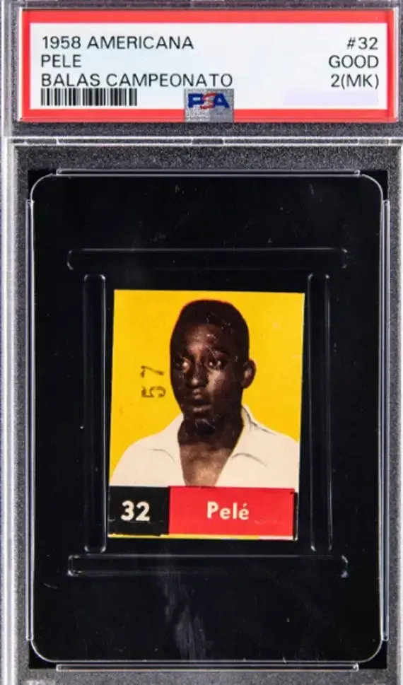 A PSA 2 1958 Americana Balas Campeonato Pele Rookie Card (#32)