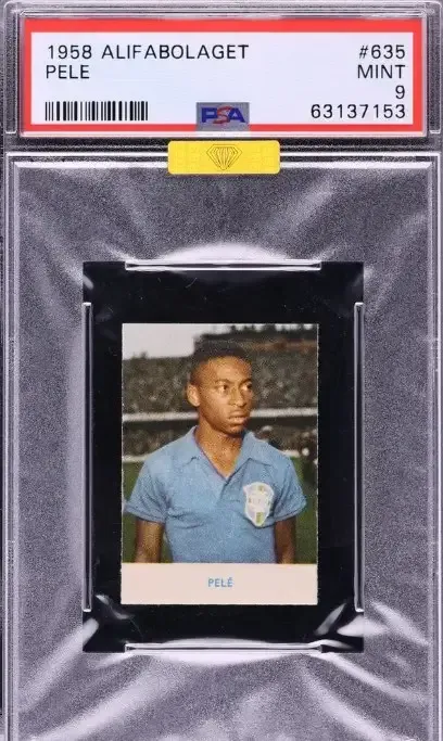 A PSA 9 1958 Alifabolaget Pele Rookie Card (#635)