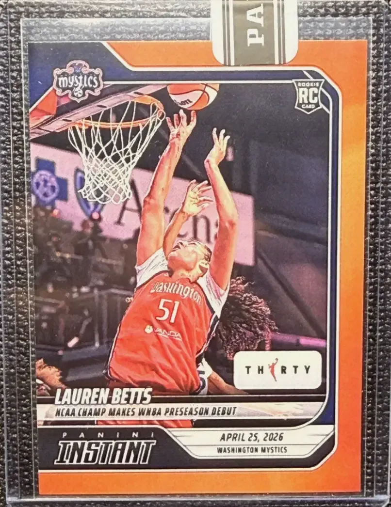 2026 Panini Instant WNBA Lauren Betts RC /30 Debut Card: eBay ask $99