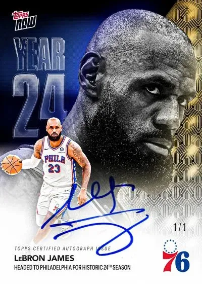 LeBron James Gets First 76ers Topps Now Card