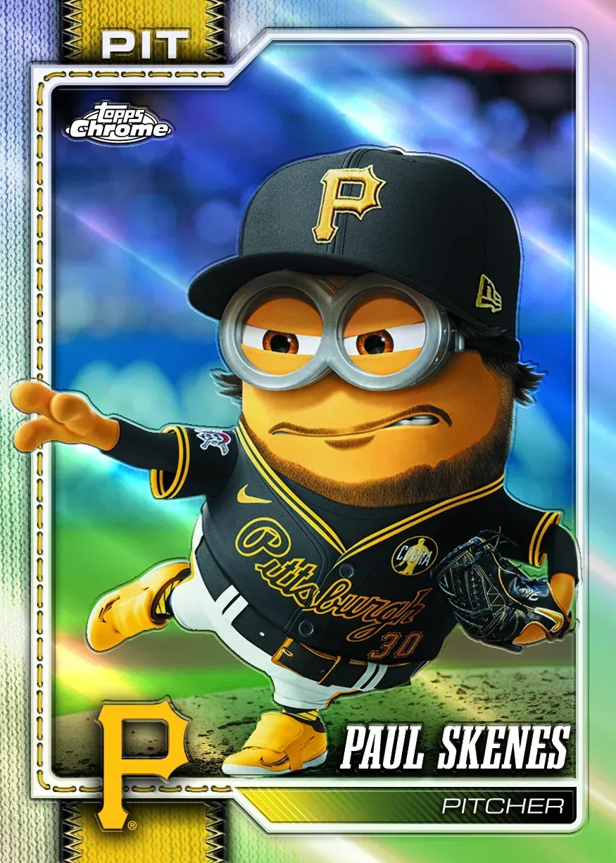 2026 Topps Chrome Paul Skenes Minions card.