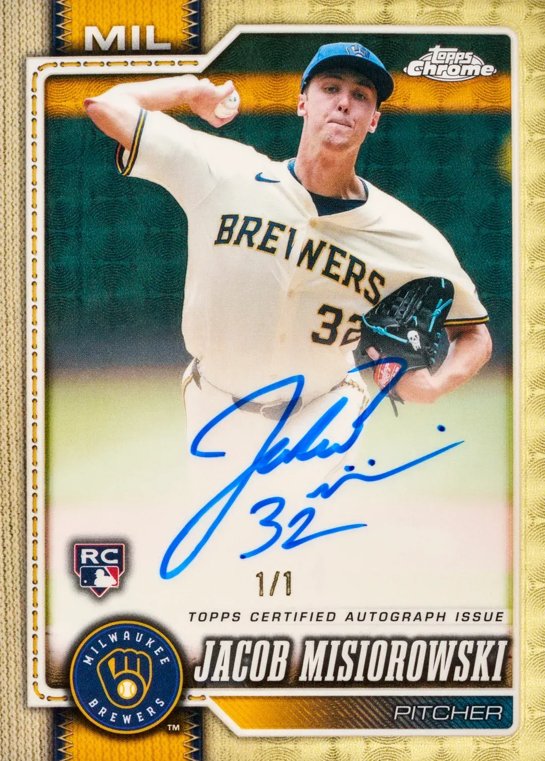 2026 Topps Chrome Jacob Misiorowski Rookie Auto card.