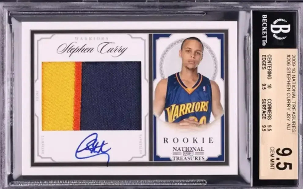 A BGS 9.5 2009 Panini Playoff National Treasures Rookie Patch Autograph Stephen Curry #206 (/99)