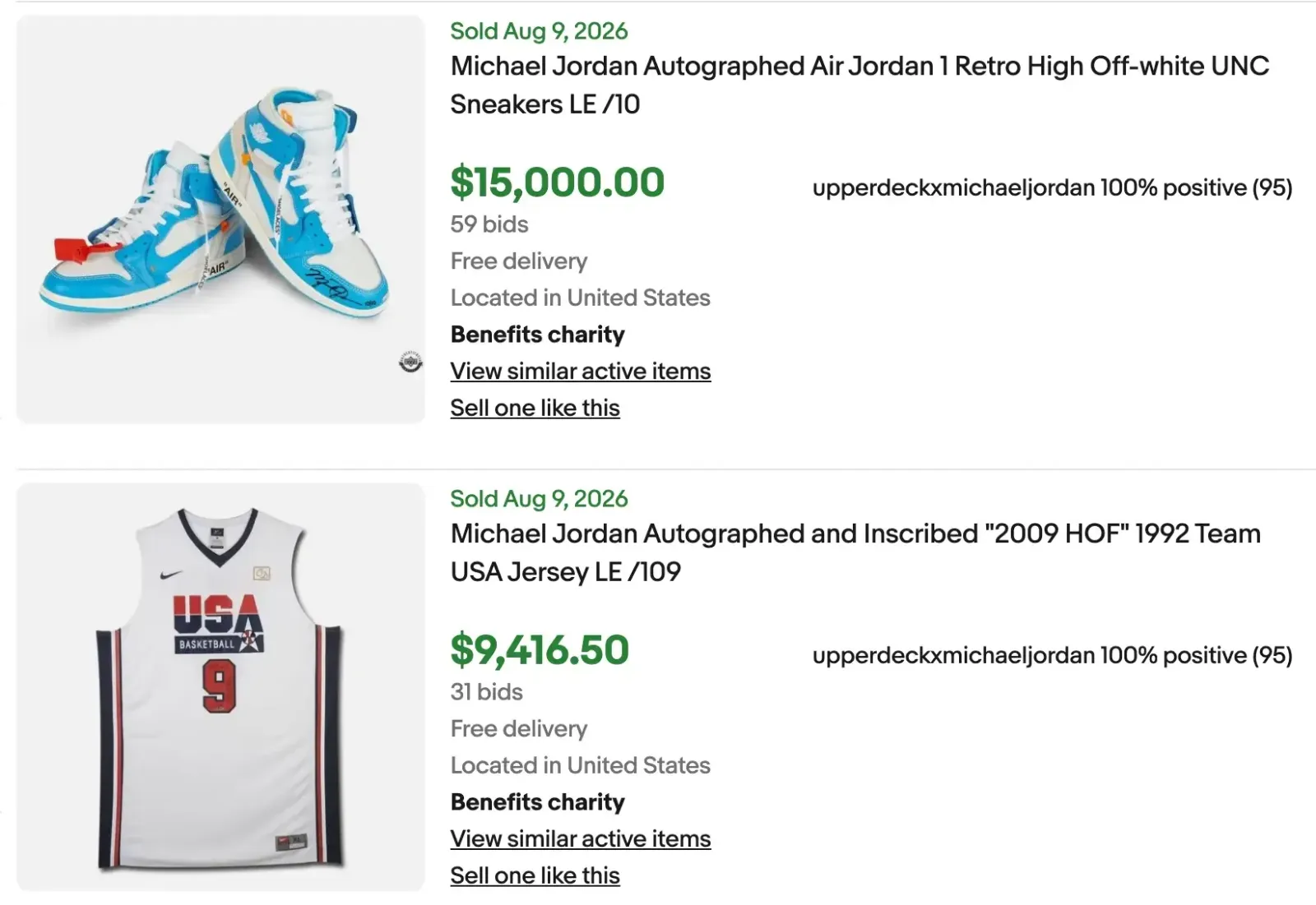 Upper Deck x Michael Jordan Auction