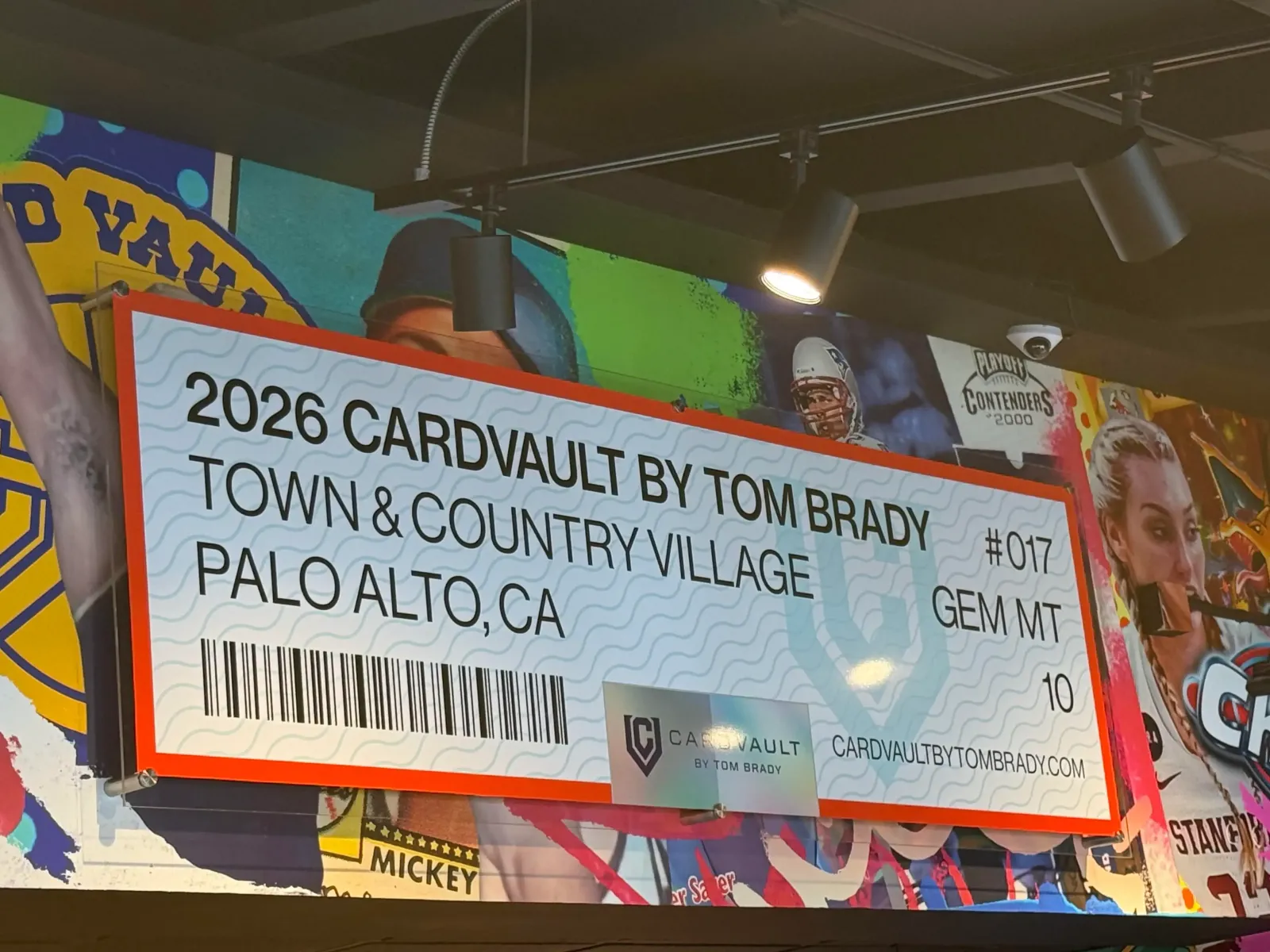 Like other CardVault by Tom Brady stores, the Palo Alto shop features nods to local athletes and teams.