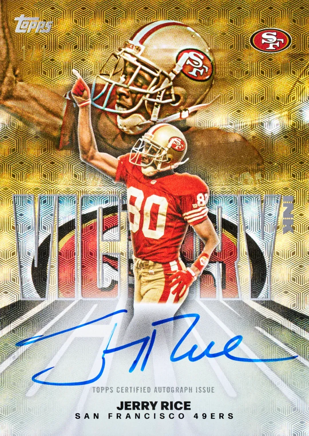 2026 Topps Flagship Football Jerry Rice Victory Ink card.
