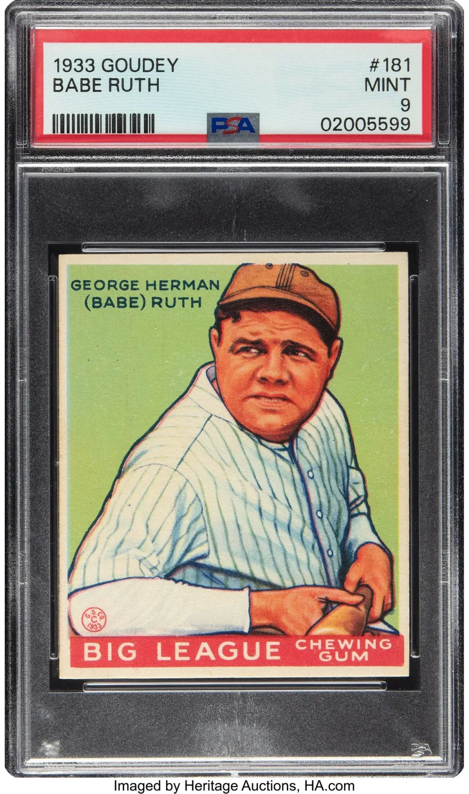 1933 Goudey Babe Ruth card.