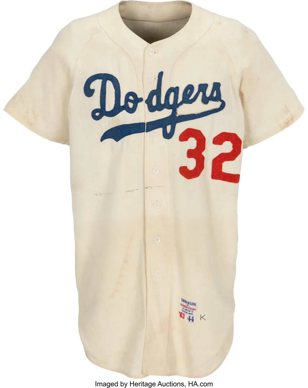 1963 Sandy Koufax game-worn jersey.