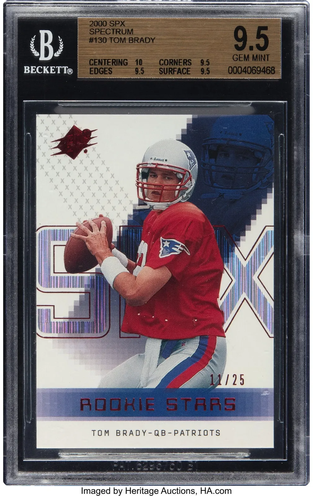 2000 Upper Deck SPX Spectrum Tom Brady card.