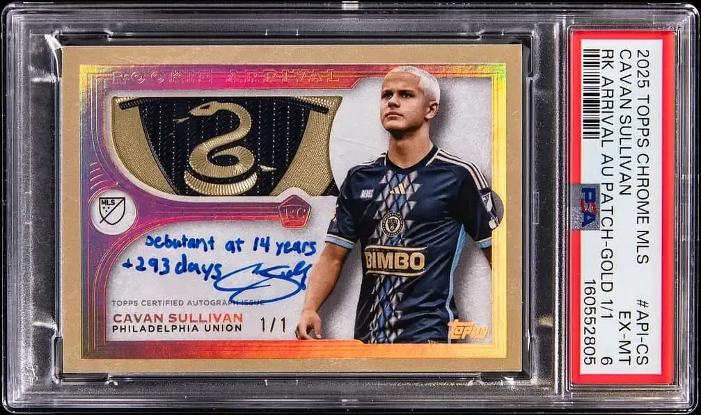 Cavan Sullivan Topps Chrome Rookie Arrival Patch Auto 1/1