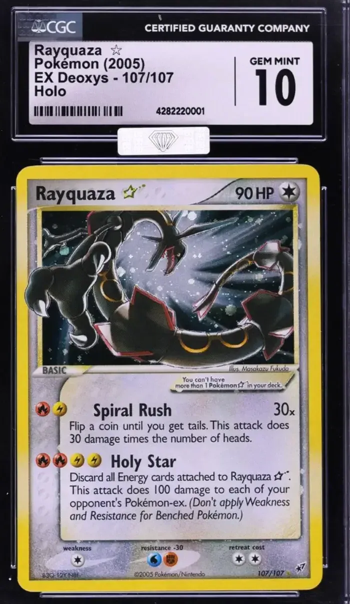 2005 Pokemon EX Deoxys Holo Rayquaza Gold Star #107 MBA CGC 10 GEM MINT