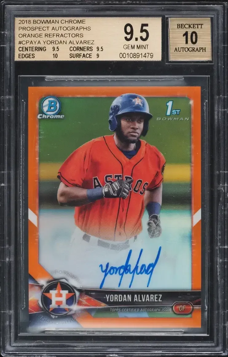 Yordan Alvarez 1st Bowman Orange Refractor Auto