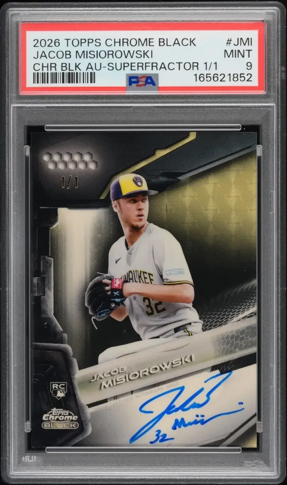 Jacob Misiorowski Topps Chrome Black Superfractor RC Auto