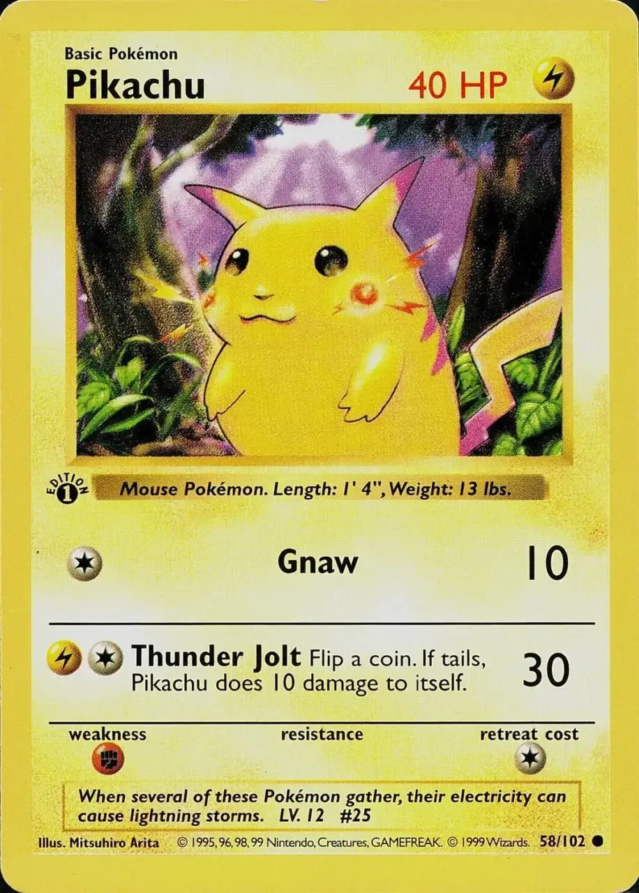 1st Edition Base Set Red Cheeks Pikachu