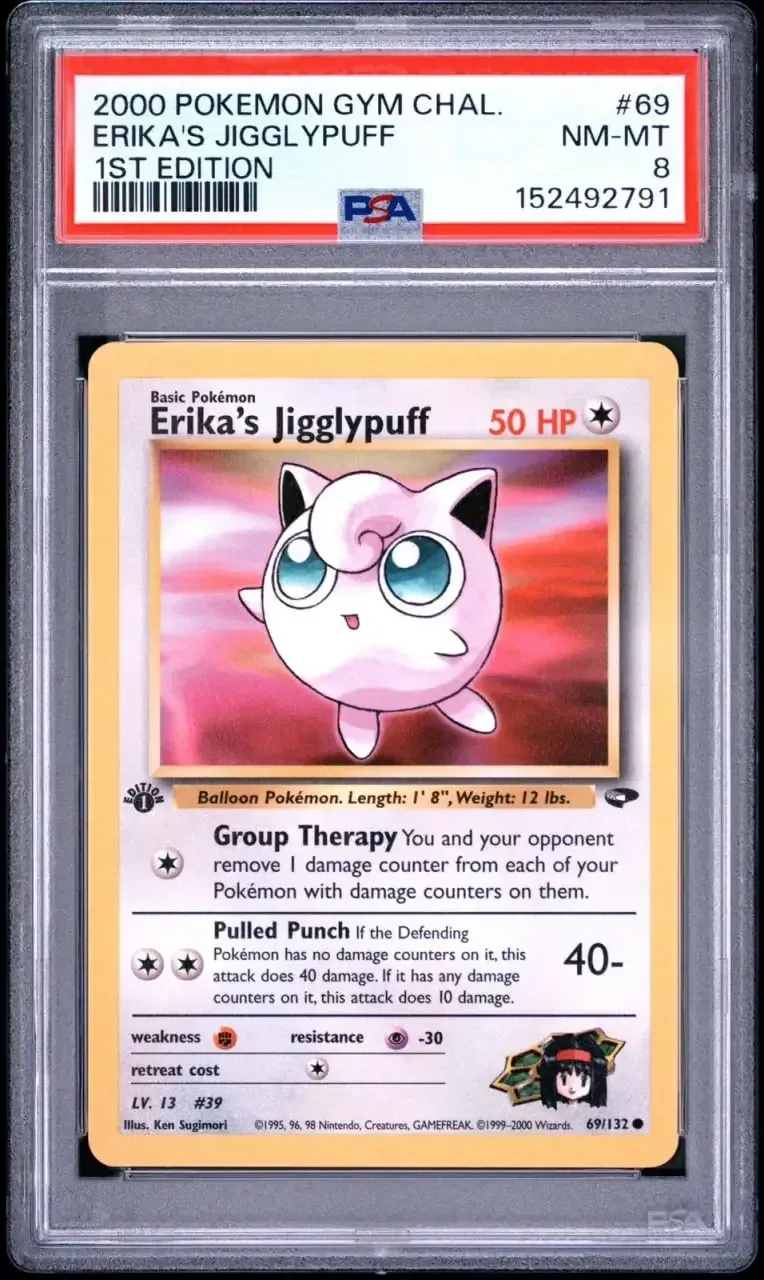 Gym Challenge 1st Edition Erika's Jigglypuff PSA 8
