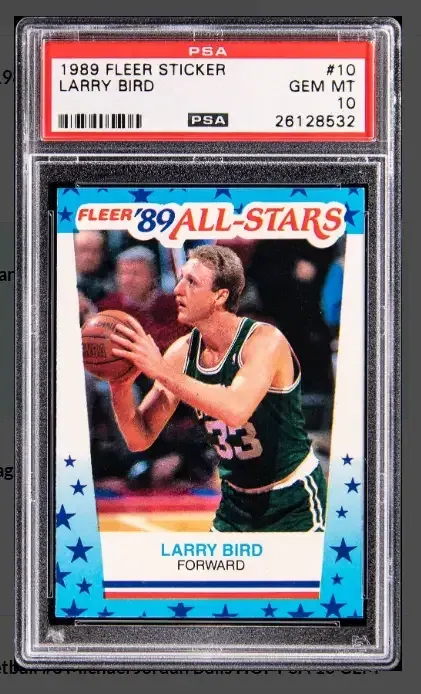 1989-90 Fleer Basketball Stickers - Larry Bird PSA 10