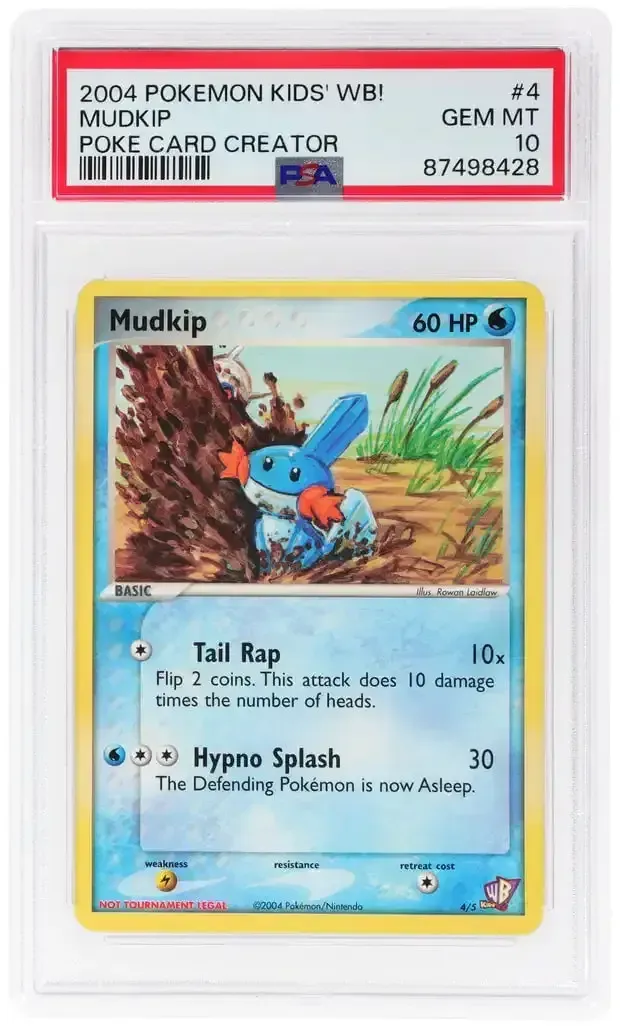 2004 Pokemon Kids WB Poke Card Creator Pack Mudkip PSA 10