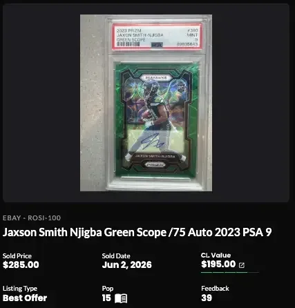 JSN Green Scope Auto /75 PSA 9