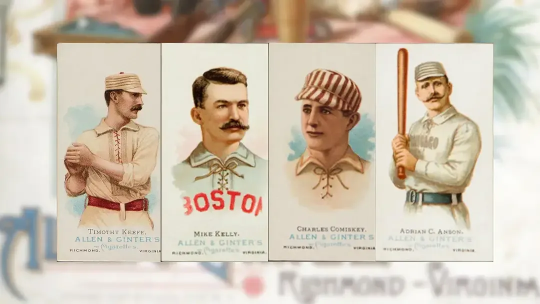 Collection of 1887 Allen and Ginter N28 cards featuring Cap Anson and Charles Comiskey